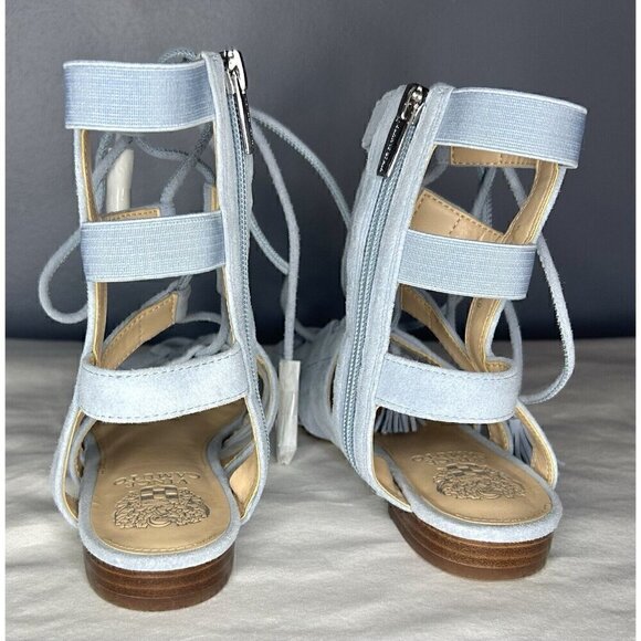 Vince Camuto Helayn Gladiator Sandals Women's Size 6.5 / 36.5 Light Blue Suede - Picture 3 of 14